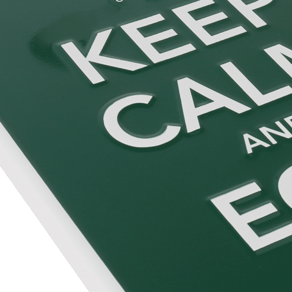 Texttafel “Keep calm an EGG on”