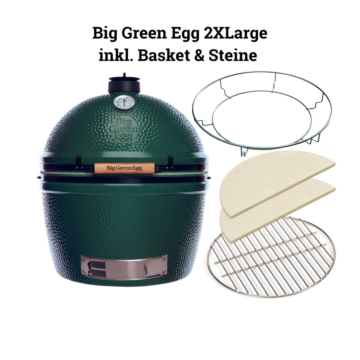 2XL Big Green Egg inkl. Basket & Steine
