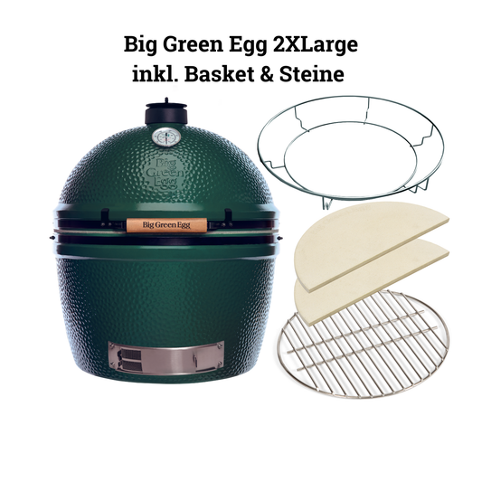 2XL Big Green Egg inkl. Basket & Steine
